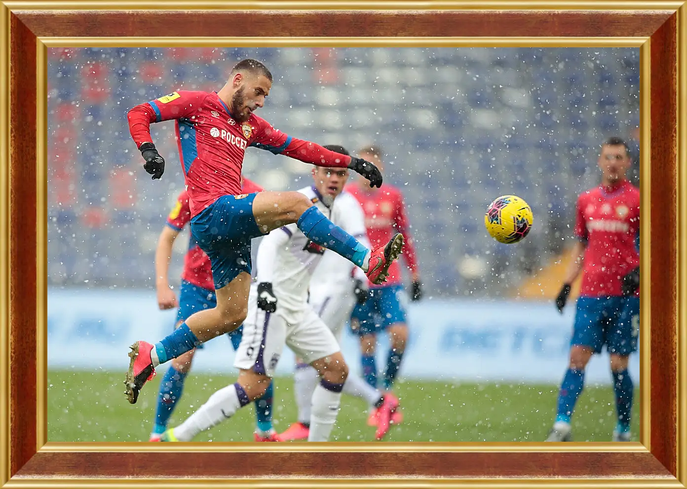 Картина в раме - Удар Влашича. ФК ЦСКА Москва. FC CSKA Moscow