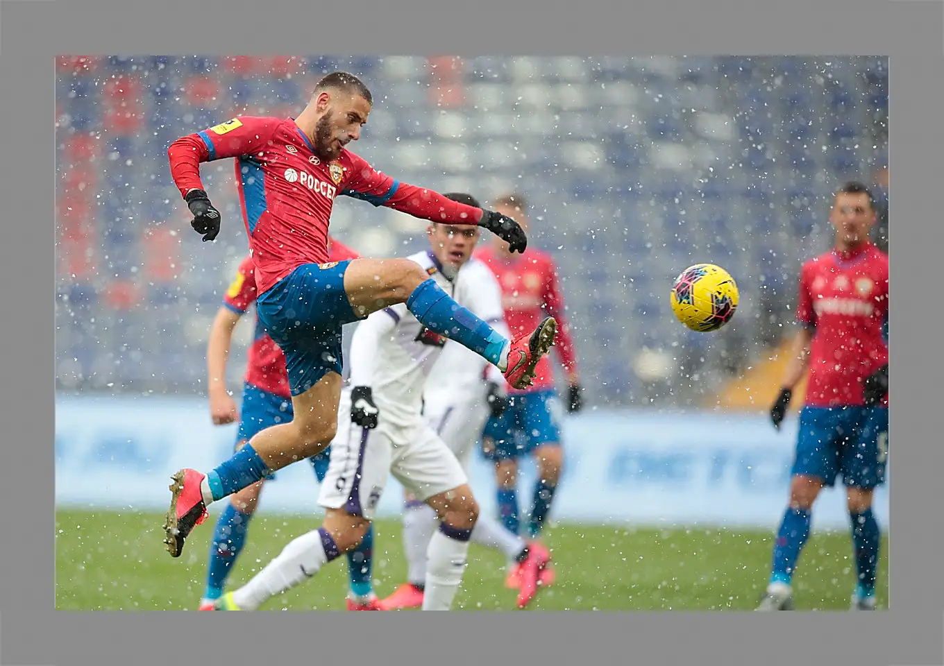 Картина в раме - Удар Влашича. ФК ЦСКА Москва. FC CSKA Moscow