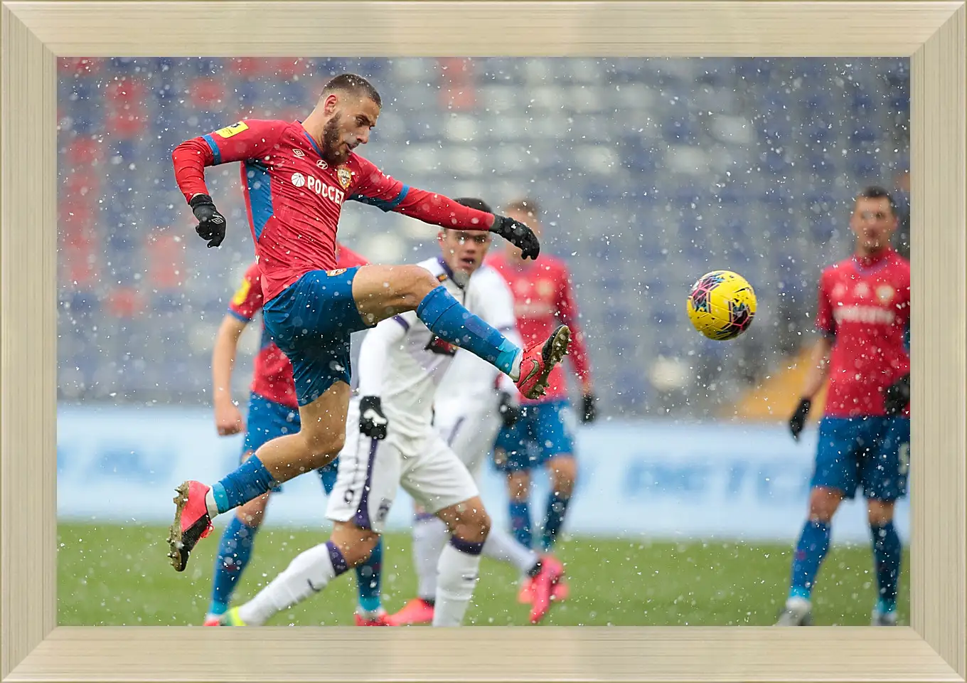 Картина в раме - Удар Влашича. ФК ЦСКА Москва. FC CSKA Moscow