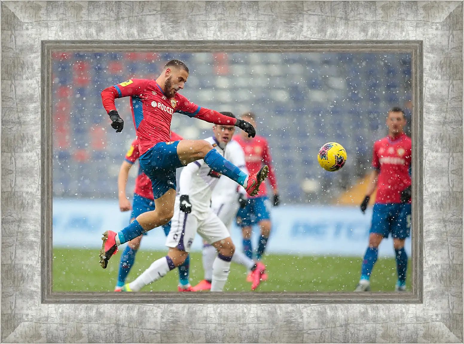 Картина в раме - Удар Влашича. ФК ЦСКА Москва. FC CSKA Moscow