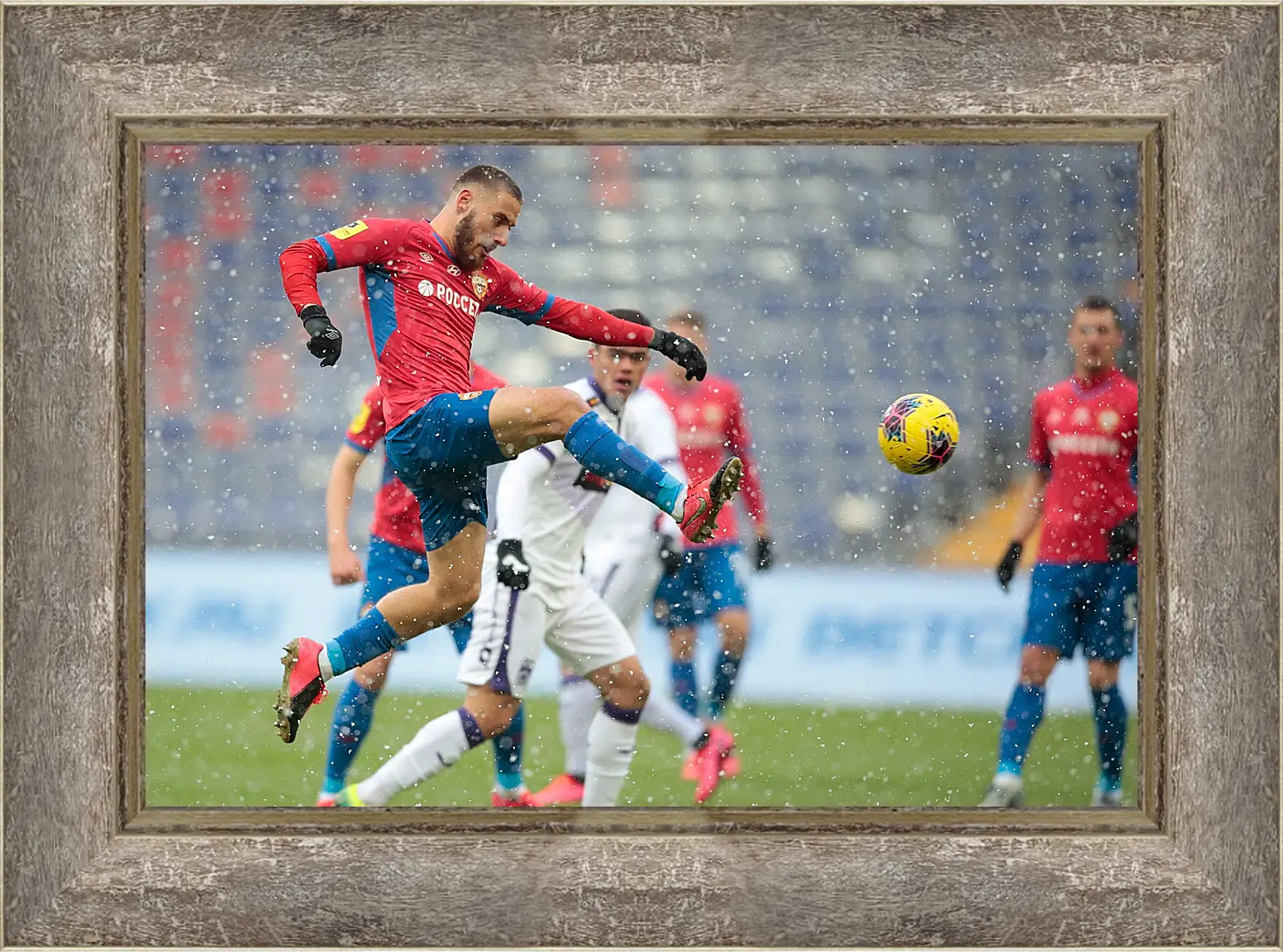 Картина в раме - Удар Влашича. ФК ЦСКА Москва. FC CSKA Moscow