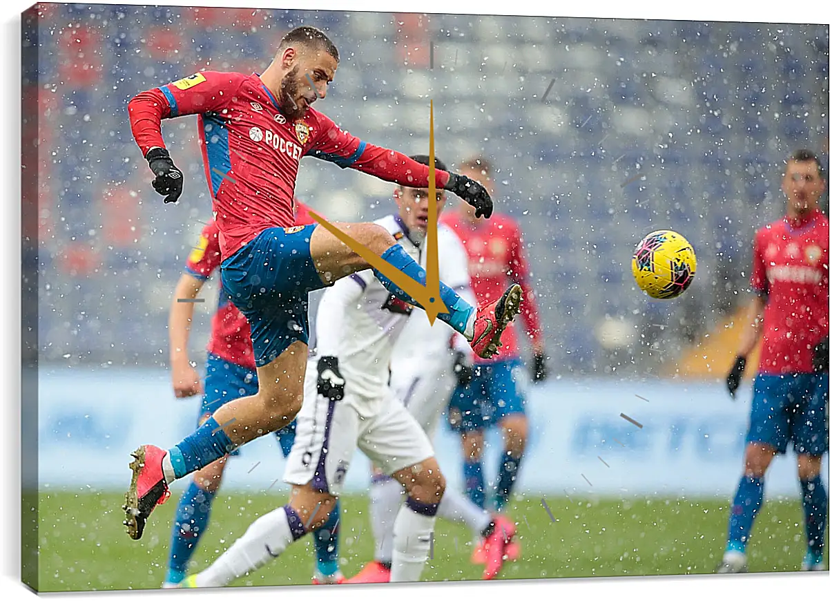 Часы картина - Удар Влашича. ФК ЦСКА Москва. FC CSKA Moscow