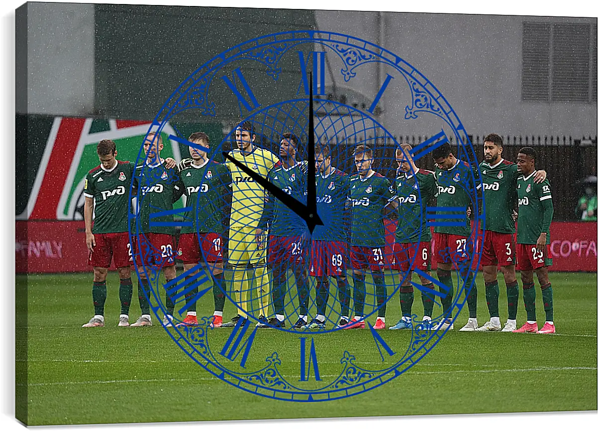 Часы картина - ФК Локомотив Москва. FC Lokomotiv Moscow