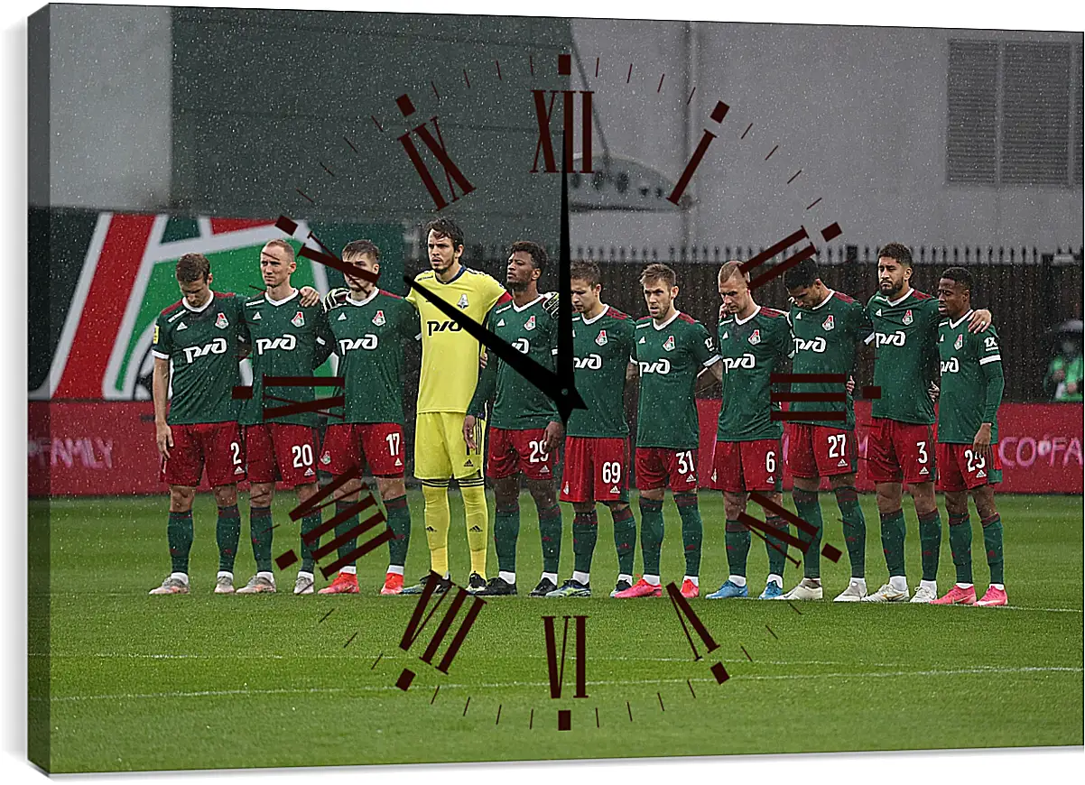 Часы картина - ФК Локомотив Москва. FC Lokomotiv Moscow