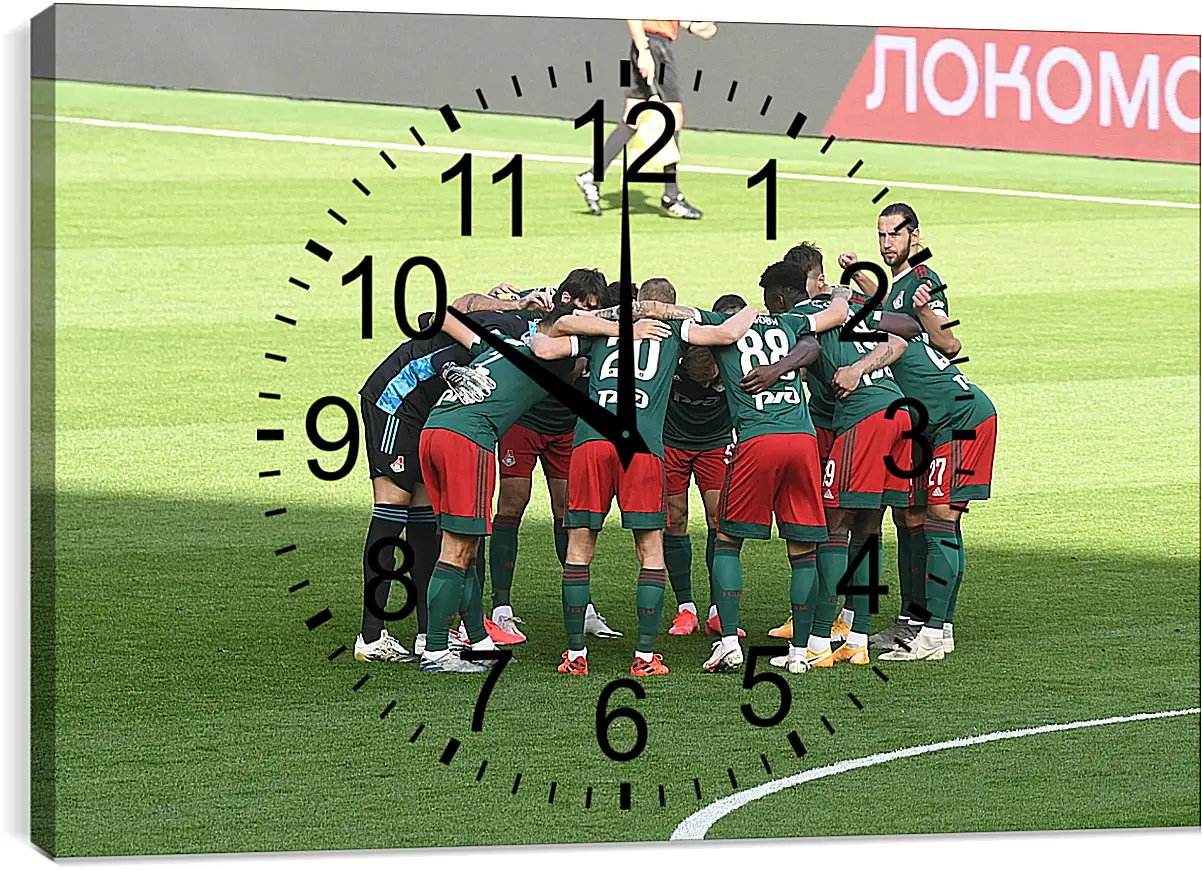 Часы картина - Перед матчем. ФК Локомотив Москва. FC Lokomotiv Moscow