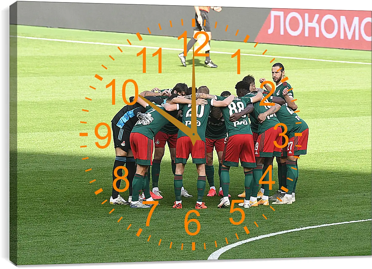 Часы картина - Перед матчем. ФК Локомотив Москва. FC Lokomotiv Moscow