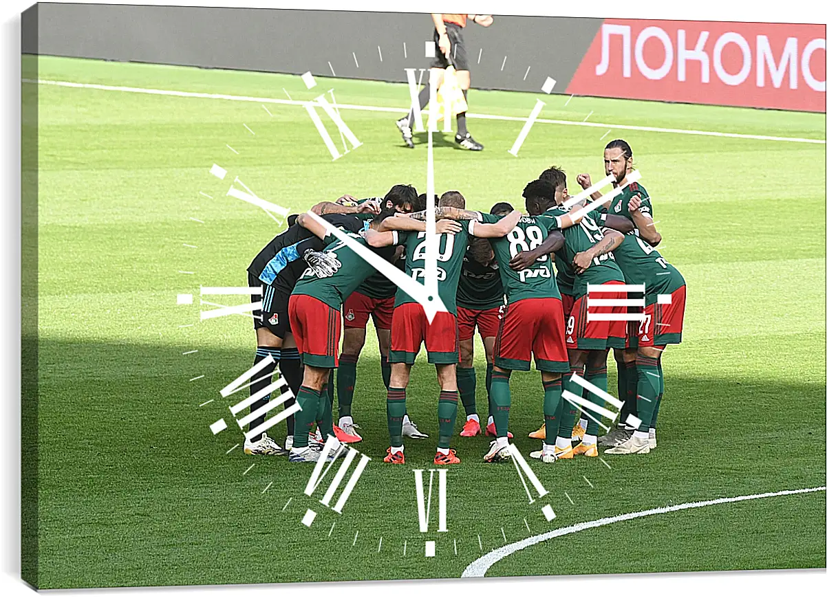 Часы картина - Перед матчем. ФК Локомотив Москва. FC Lokomotiv Moscow