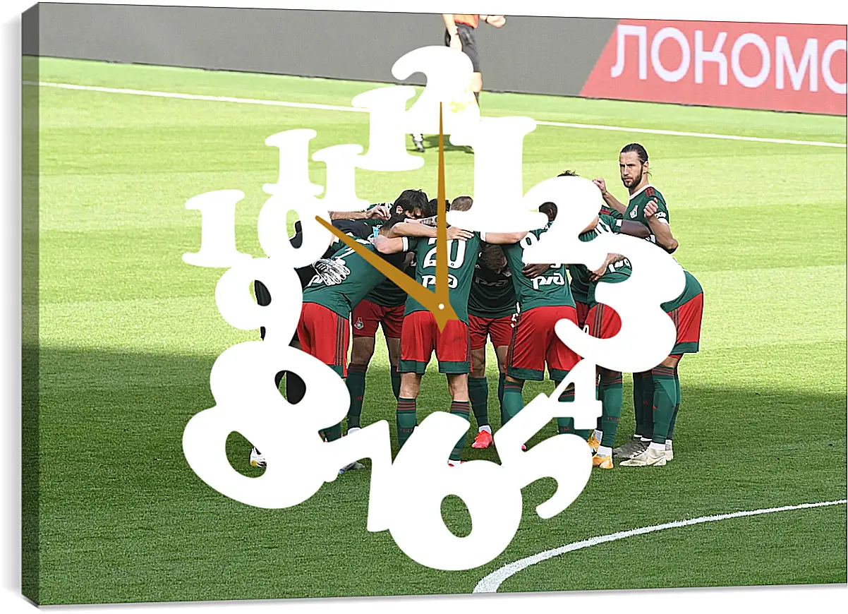 Часы картина - Перед матчем. ФК Локомотив Москва. FC Lokomotiv Moscow