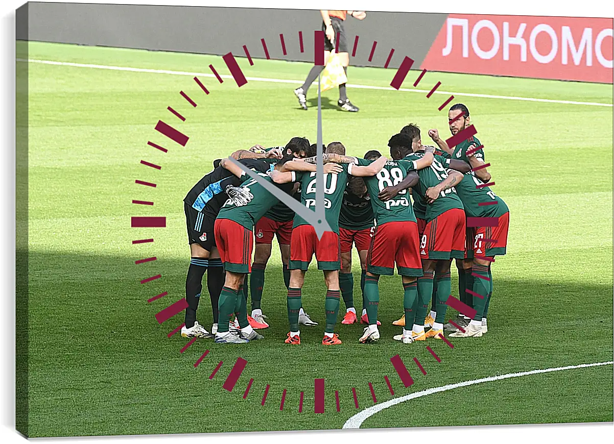 Часы картина - Перед матчем. ФК Локомотив Москва. FC Lokomotiv Moscow