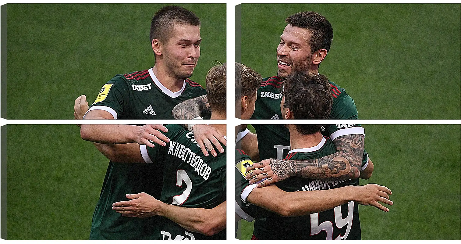 Модульная картина - Празднование гола. Локомотив Москва. Lokomotiv Moscow