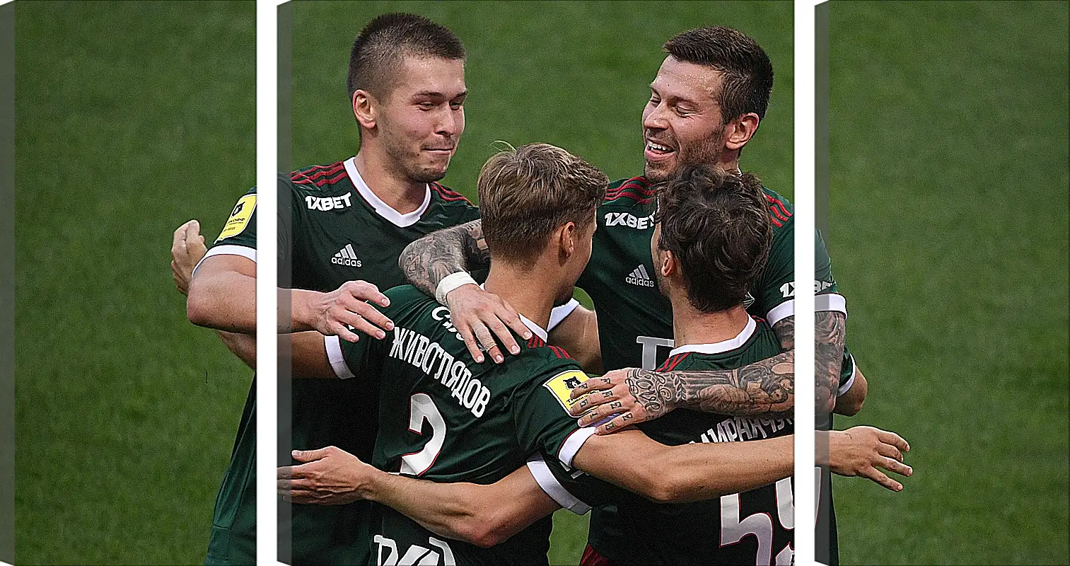 Модульная картина - Празднование гола. Локомотив Москва. Lokomotiv Moscow