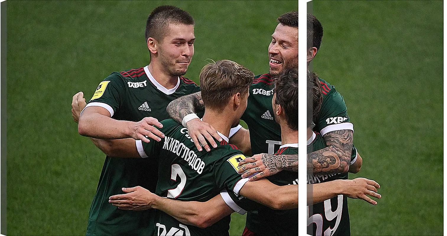 Модульная картина - Празднование гола. Локомотив Москва. Lokomotiv Moscow