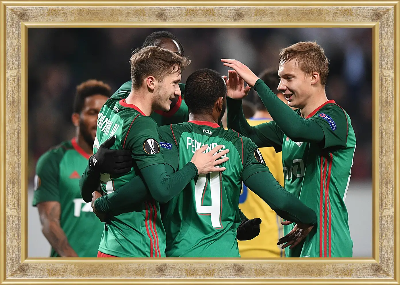 Картина в раме - Празднование гола. Локомотив Москва. Lokomotiv Moscow