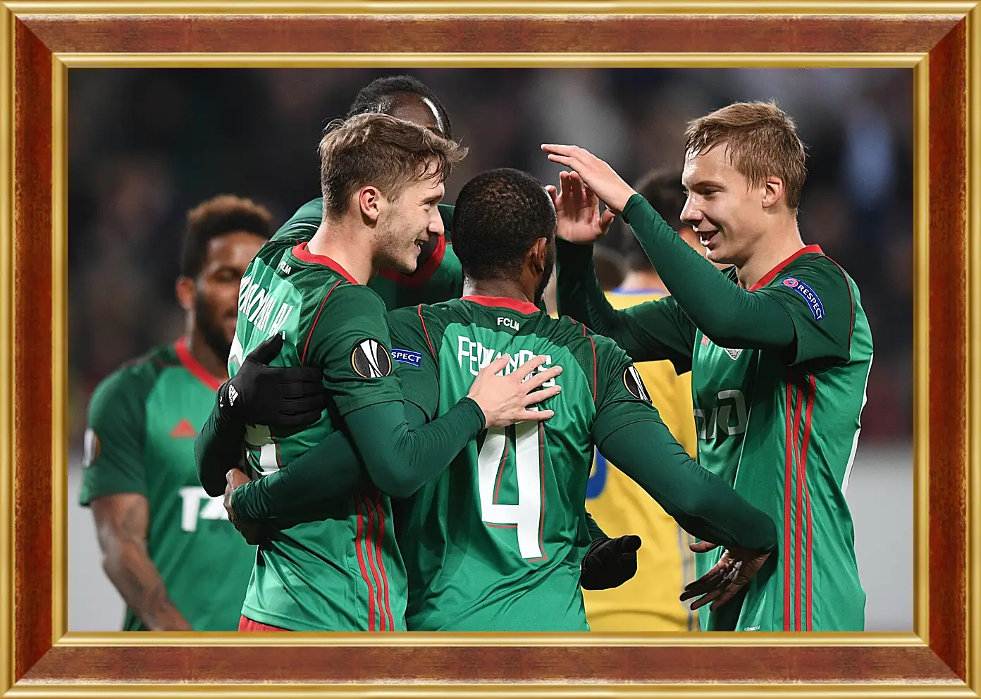 Картина в раме - Празднование гола. Локомотив Москва. Lokomotiv Moscow