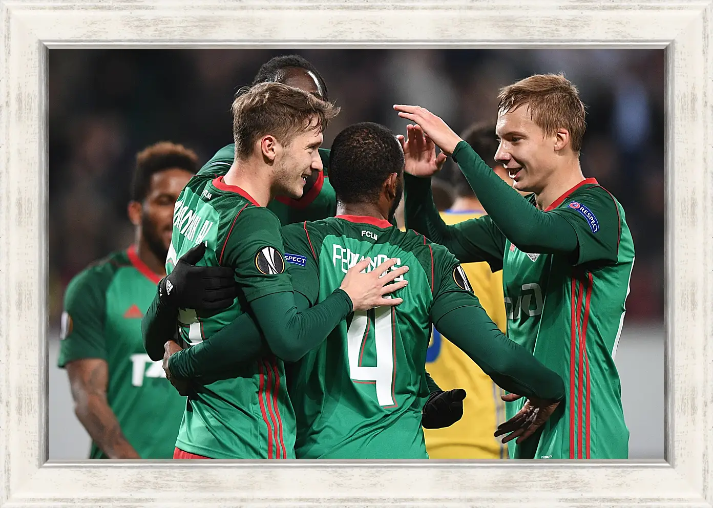 Картина в раме - Празднование гола. Локомотив Москва. Lokomotiv Moscow