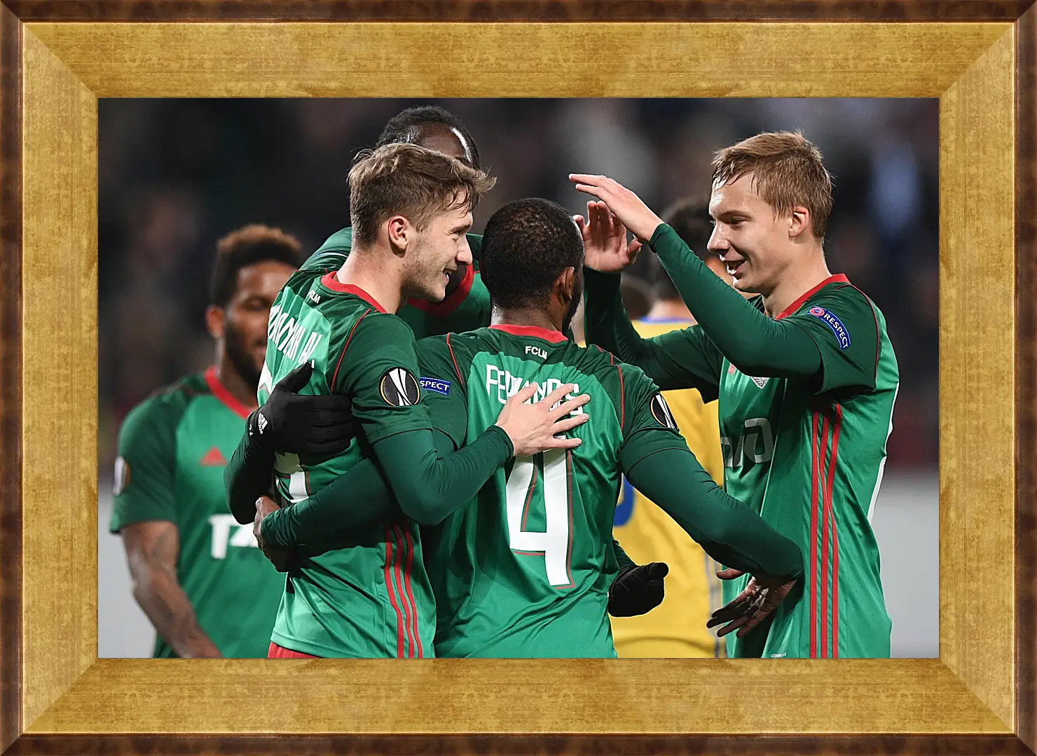 Картина в раме - Празднование гола. Локомотив Москва. Lokomotiv Moscow