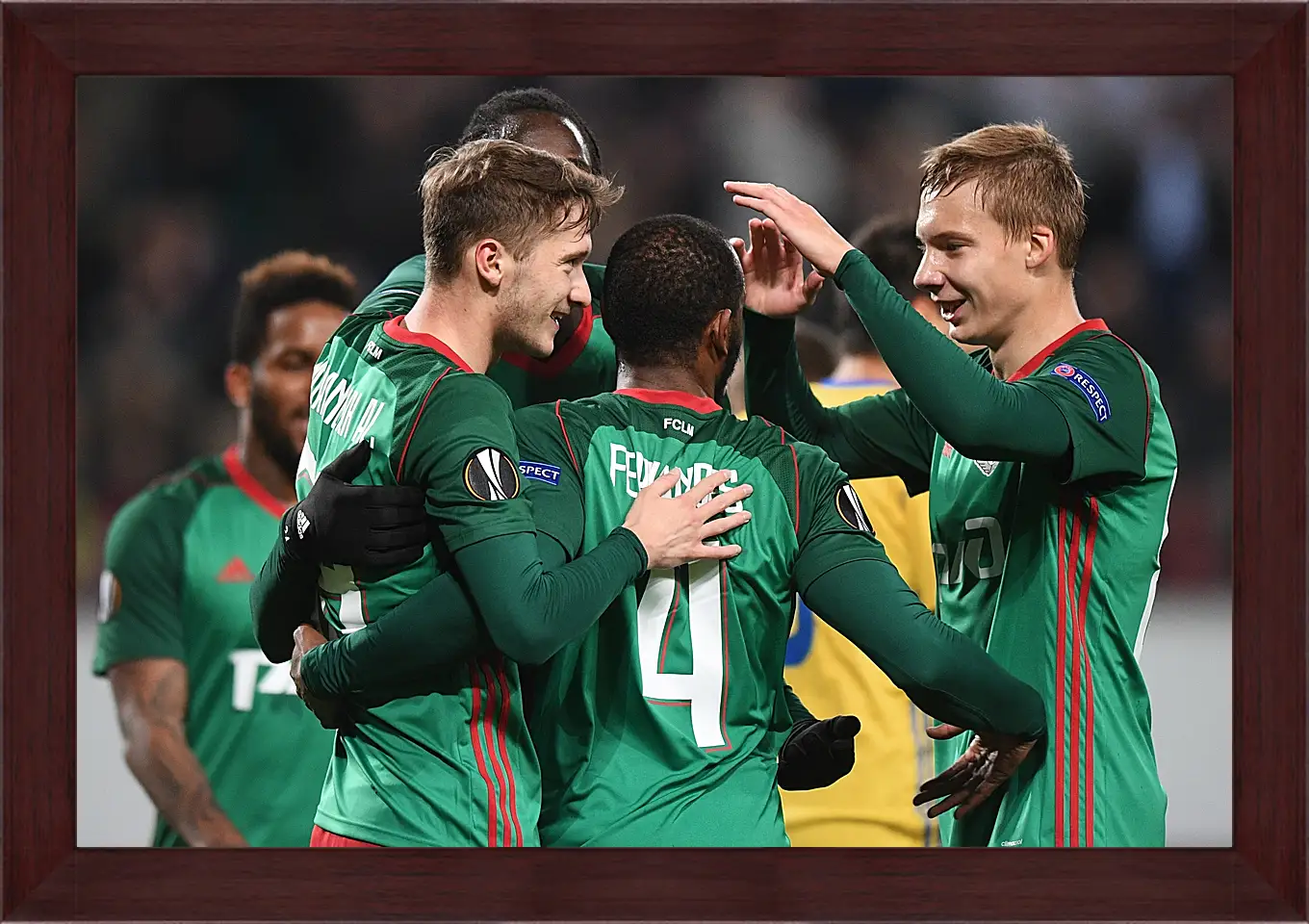 Картина в раме - Празднование гола. Локомотив Москва. Lokomotiv Moscow