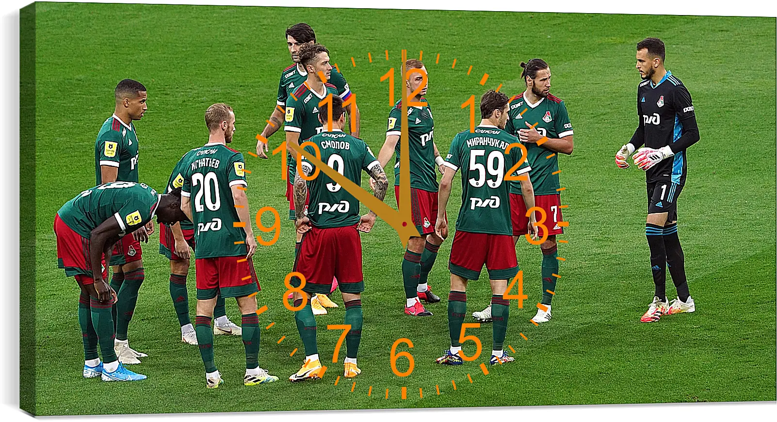 Часы картина - Перед матчем. ФК Локомотив Москва. FC Lokomotiv Moscow