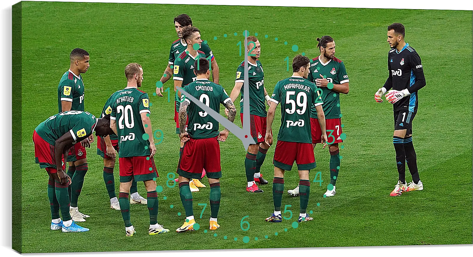 Часы картина - Перед матчем. ФК Локомотив Москва. FC Lokomotiv Moscow