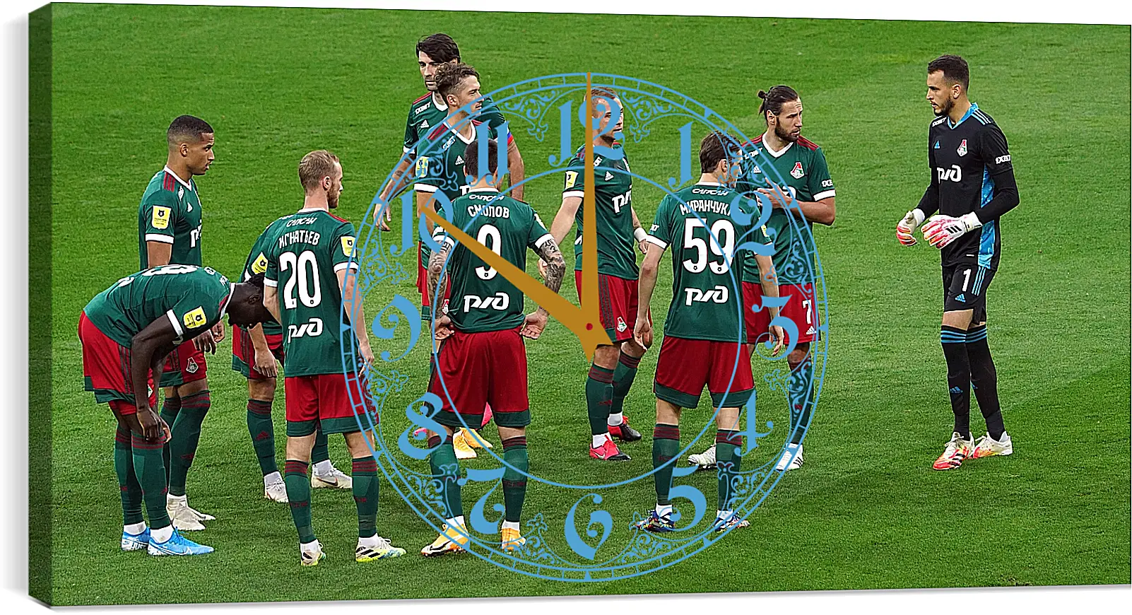 Часы картина - Перед матчем. ФК Локомотив Москва. FC Lokomotiv Moscow