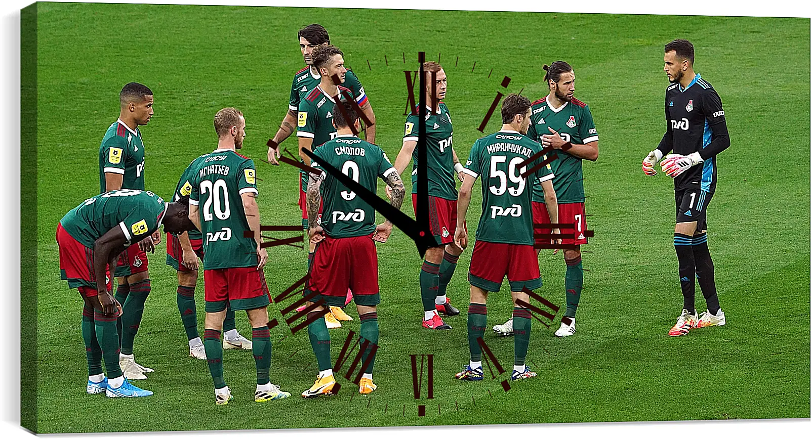 Часы картина - Перед матчем. ФК Локомотив Москва. FC Lokomotiv Moscow