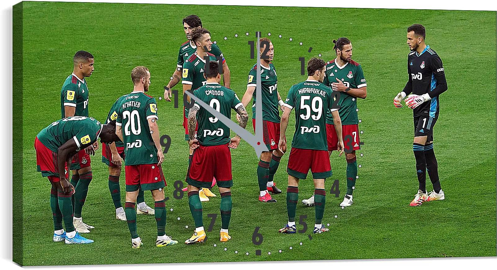 Часы картина - Перед матчем. ФК Локомотив Москва. FC Lokomotiv Moscow