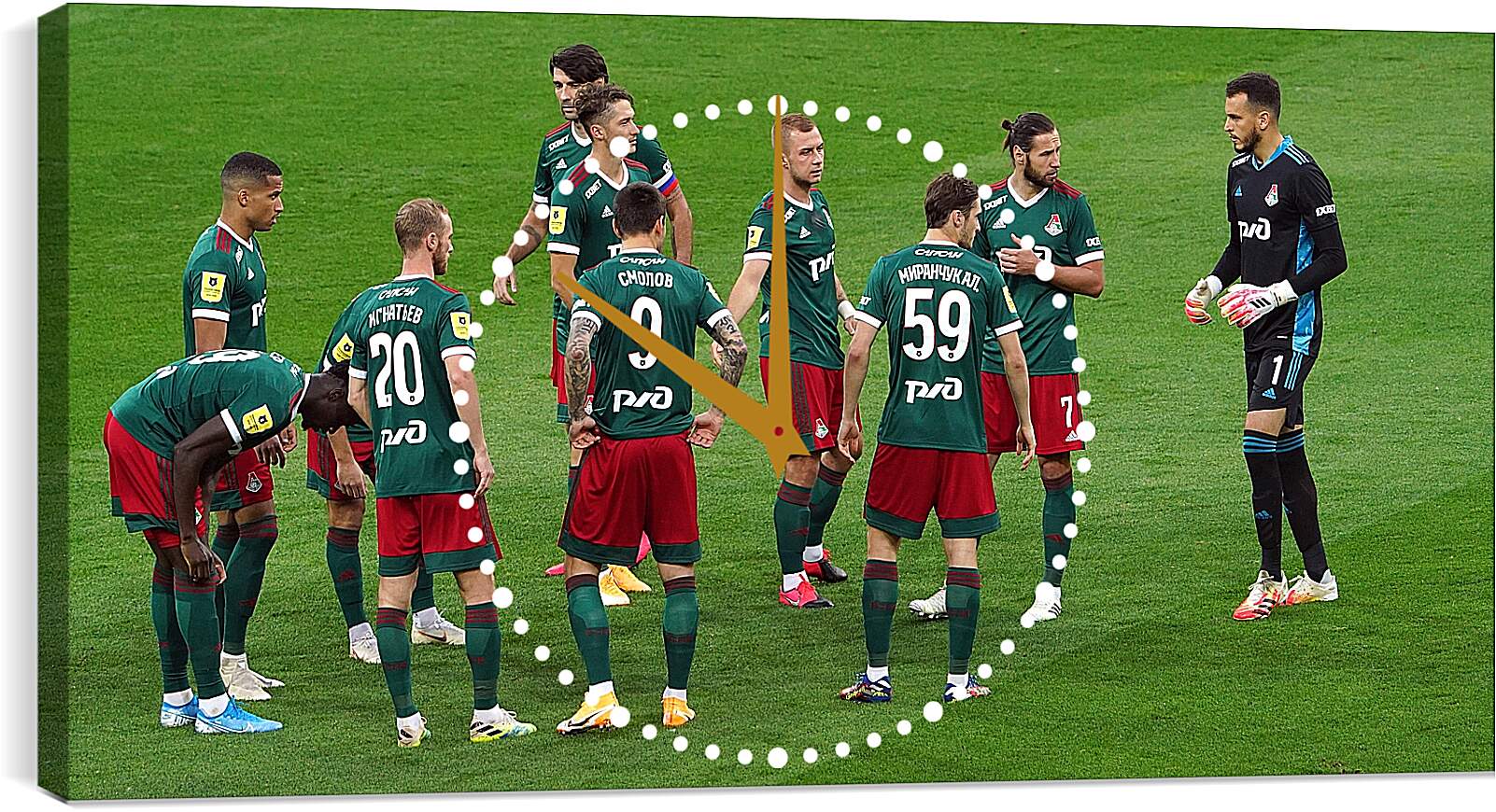 Часы картина - Перед матчем. ФК Локомотив Москва. FC Lokomotiv Moscow