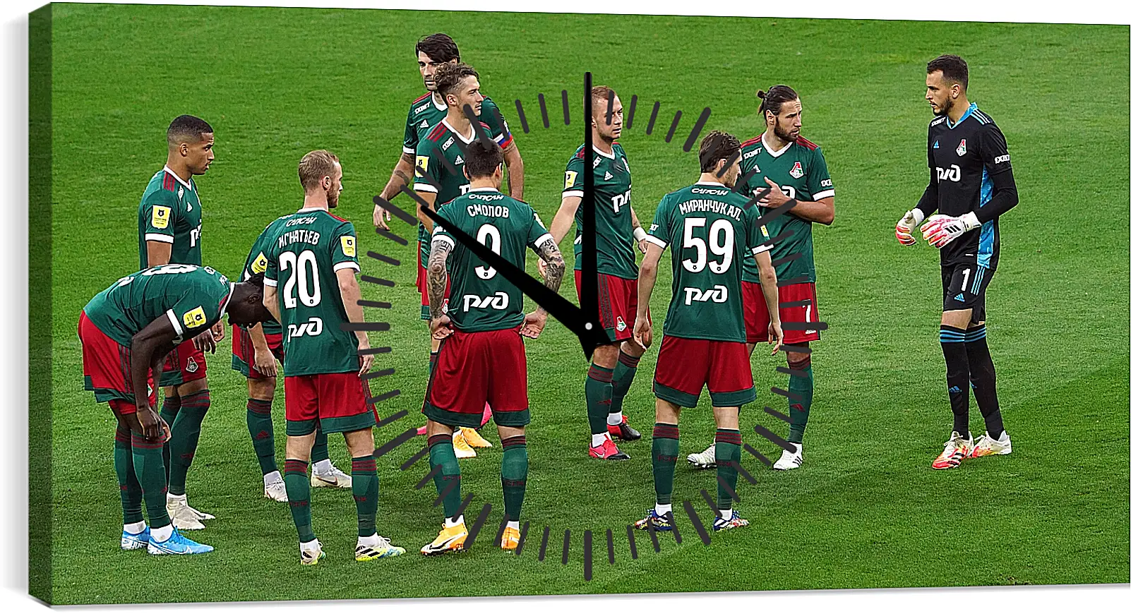 Часы картина - Перед матчем. ФК Локомотив Москва. FC Lokomotiv Moscow