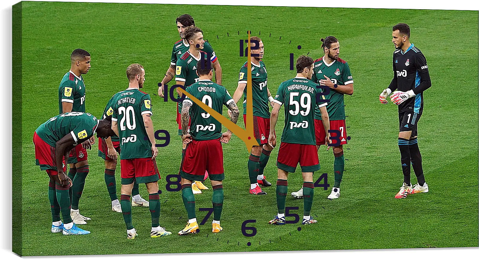 Часы картина - Перед матчем. ФК Локомотив Москва. FC Lokomotiv Moscow