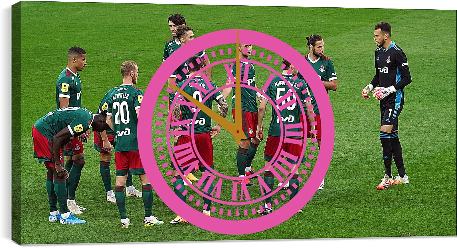 Часы картина - Перед матчем. ФК Локомотив Москва. FC Lokomotiv Moscow