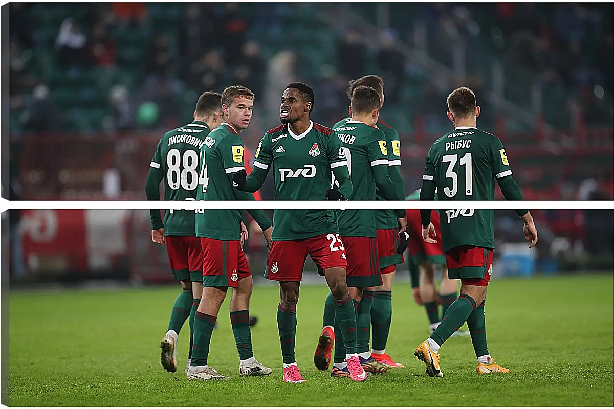 Модульная картина - Празднование гола. Локомотив Москва. Lokomotiv Moscow