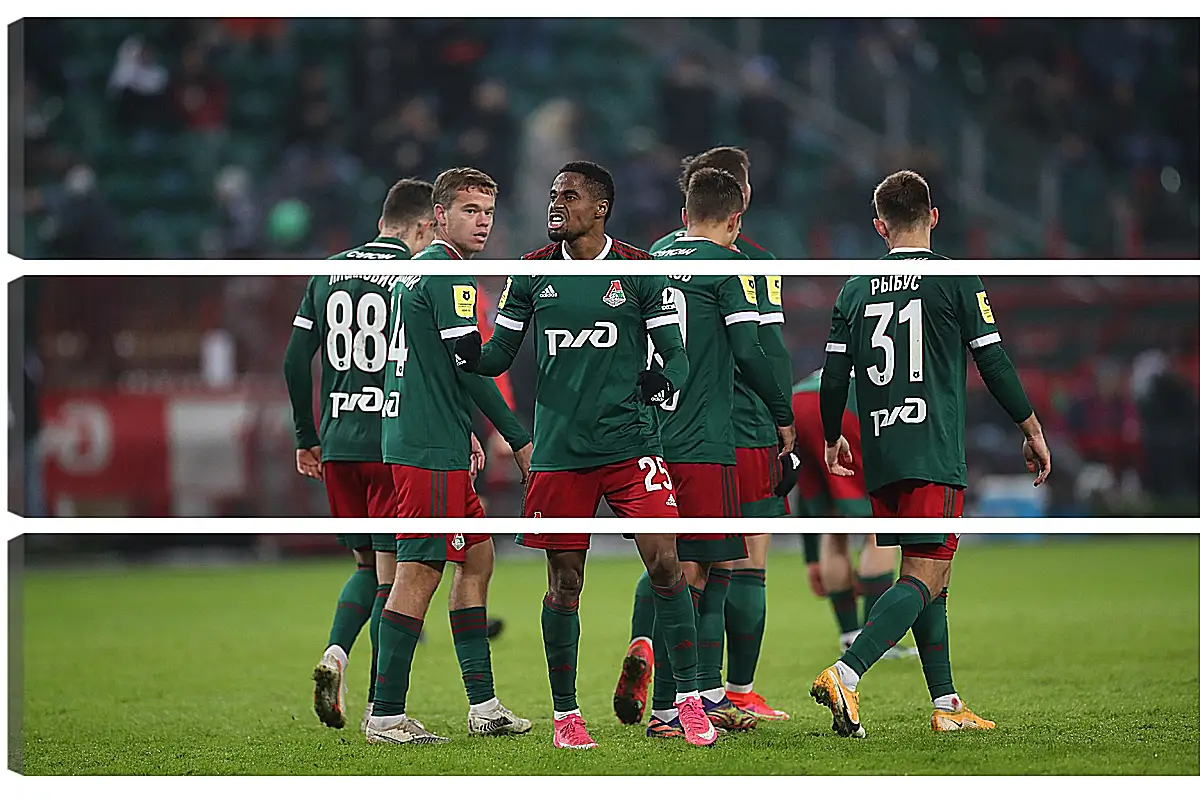 Модульная картина - Празднование гола. Локомотив Москва. Lokomotiv Moscow