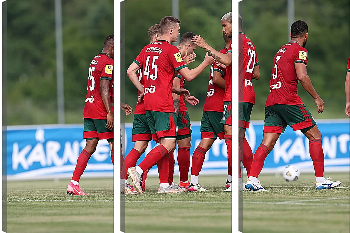 Модульная картина - Празднование гола. Локомотив Москва. Lokomotiv Moscow