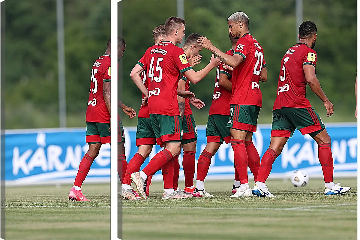 Модульная картина - Празднование гола. Локомотив Москва. Lokomotiv Moscow