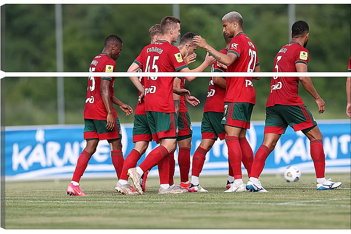 Модульная картина - Празднование гола. Локомотив Москва. Lokomotiv Moscow