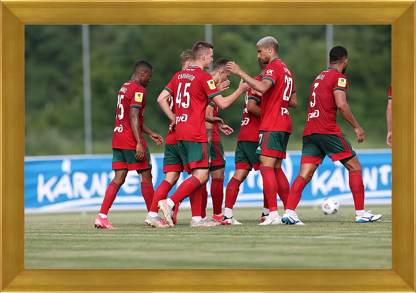 Картина в раме - Празднование гола. Локомотив Москва. Lokomotiv Moscow