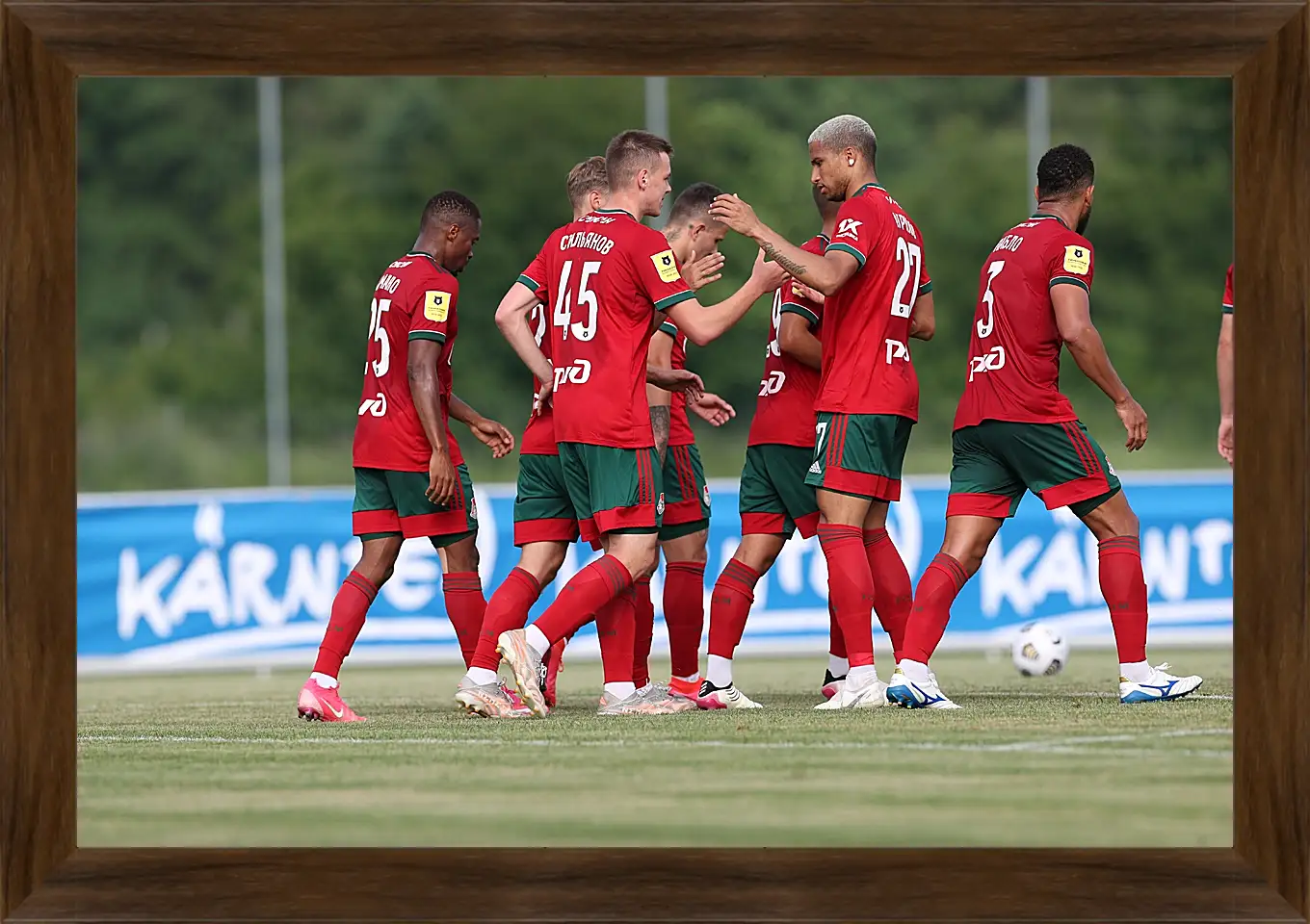 Картина в раме - Празднование гола. Локомотив Москва. Lokomotiv Moscow