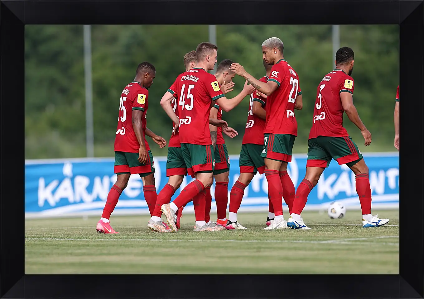 Картина в раме - Празднование гола. Локомотив Москва. Lokomotiv Moscow