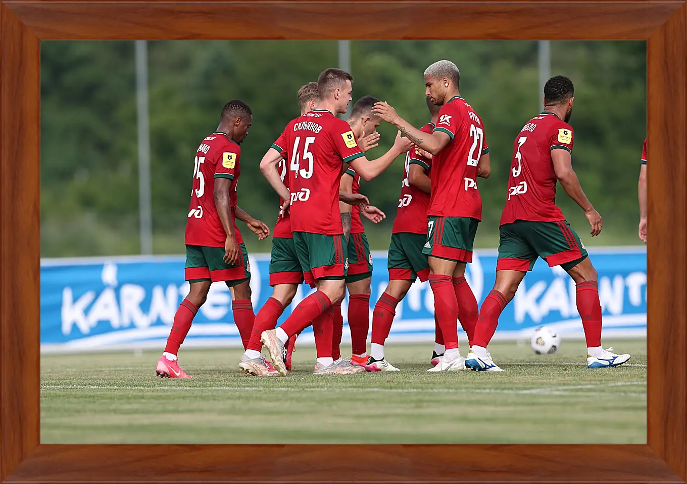 Картина в раме - Празднование гола. Локомотив Москва. Lokomotiv Moscow