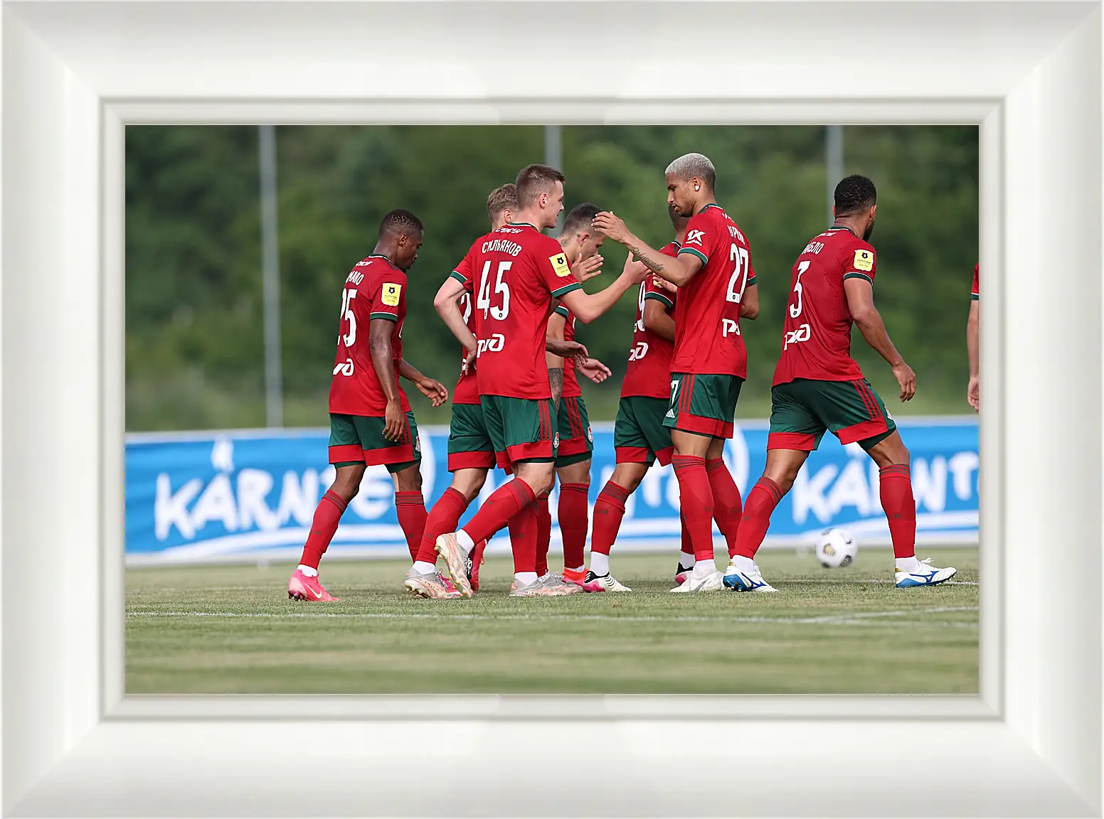 Картина в раме - Празднование гола. Локомотив Москва. Lokomotiv Moscow