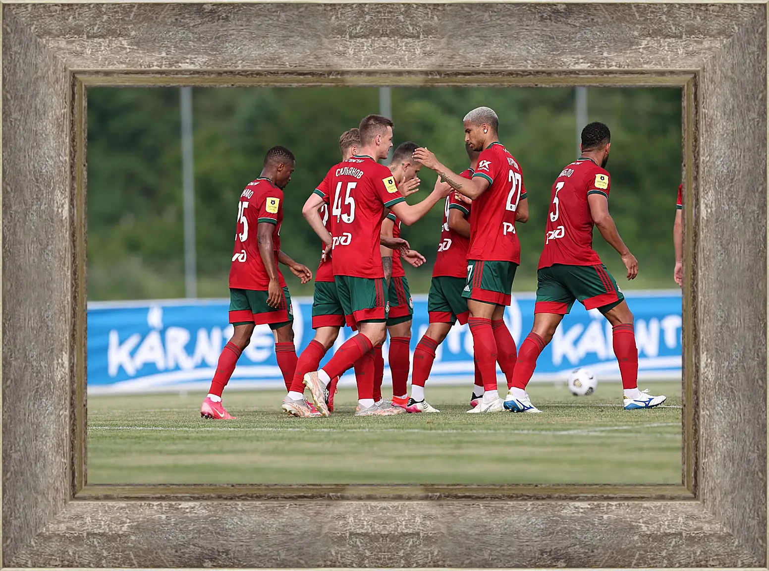 Картина в раме - Празднование гола. Локомотив Москва. Lokomotiv Moscow