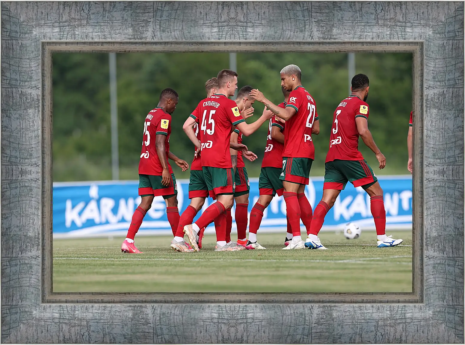 Картина в раме - Празднование гола. Локомотив Москва. Lokomotiv Moscow