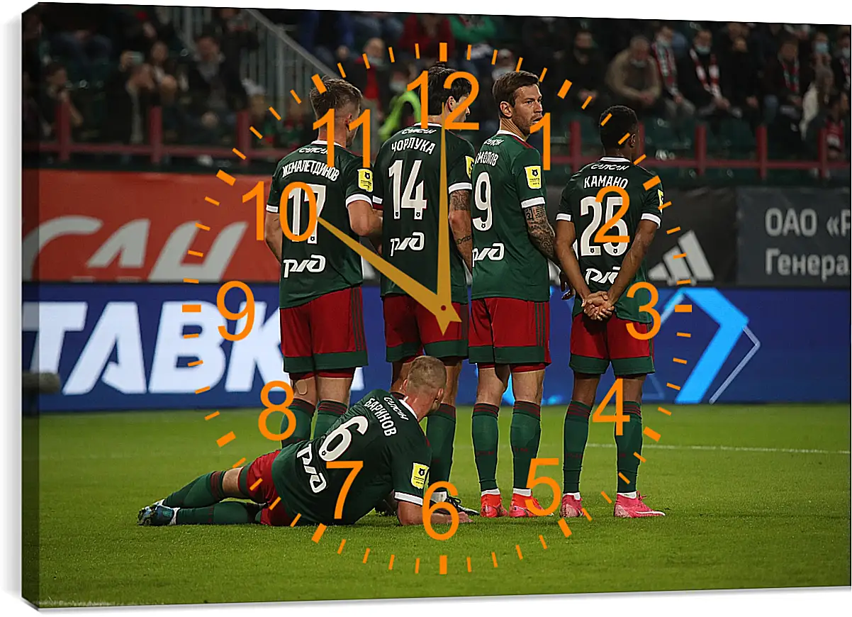 Часы картина - Стенка. ФК Локомотив Москва. FC Lokomotiv Moscow