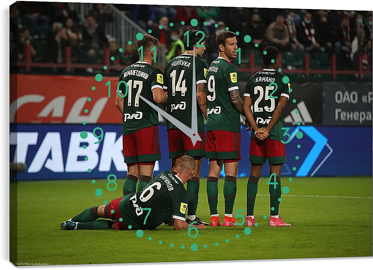 Часы картина - Стенка. ФК Локомотив Москва. FC Lokomotiv Moscow