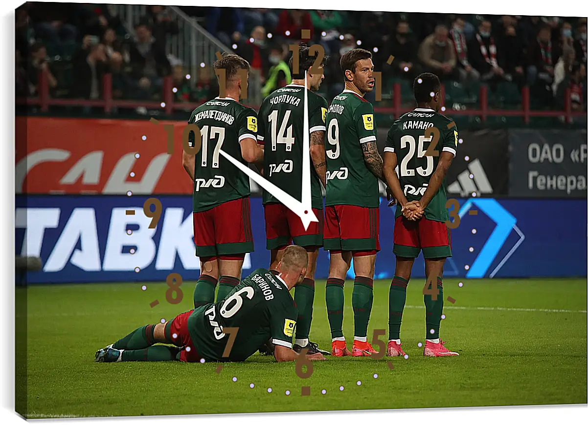 Часы картина - Стенка. ФК Локомотив Москва. FC Lokomotiv Moscow