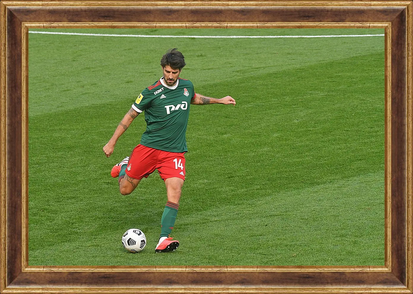 Картина в раме - Ведран Чорлука. ФК Локомотив Москва. FC Lokomotiv Moscow