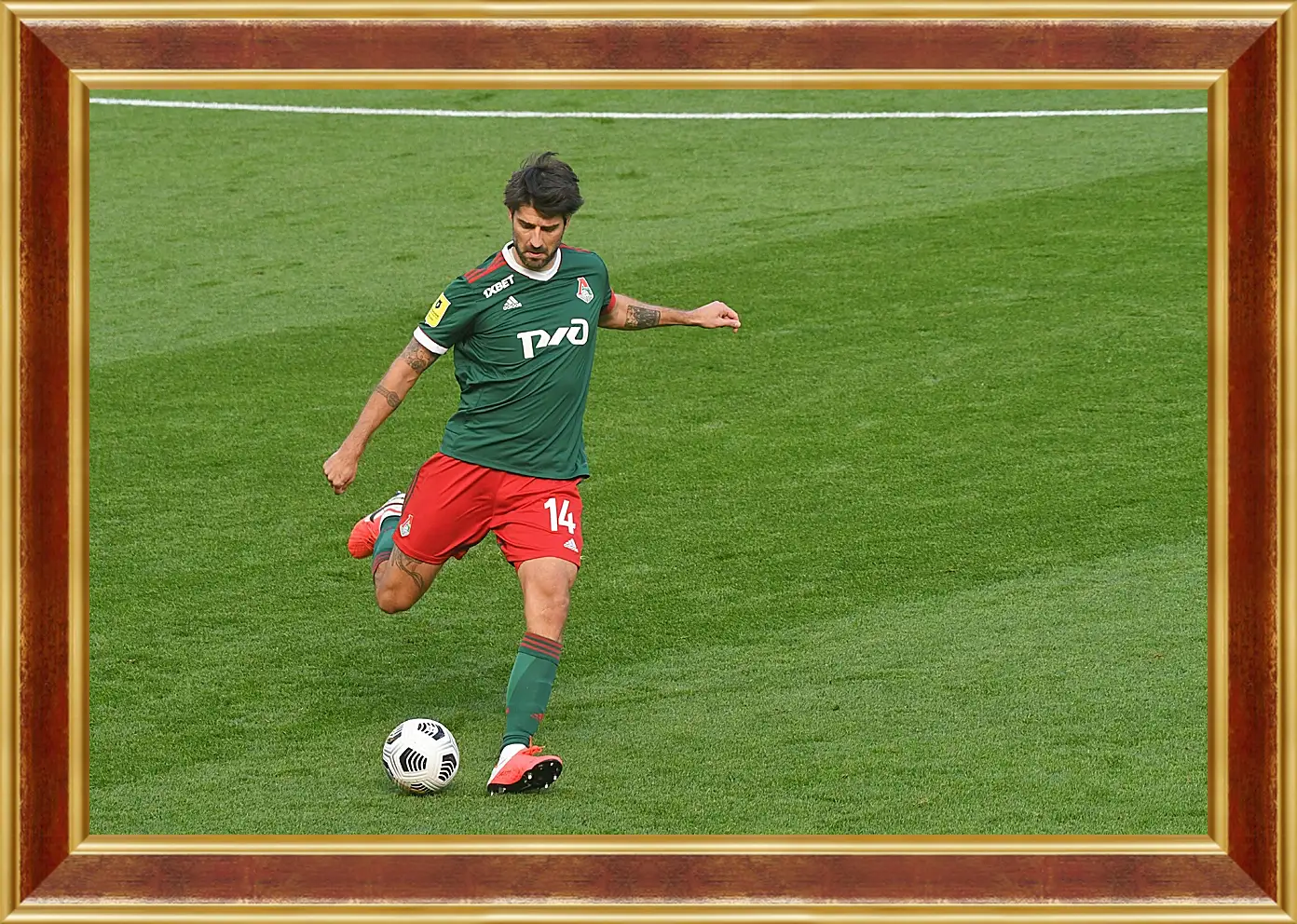 Картина в раме - Ведран Чорлука. ФК Локомотив Москва. FC Lokomotiv Moscow