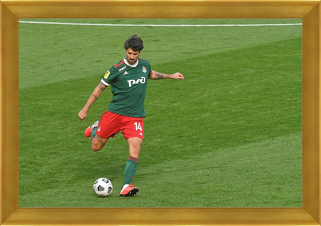 Картина в раме - Ведран Чорлука. ФК Локомотив Москва. FC Lokomotiv Moscow