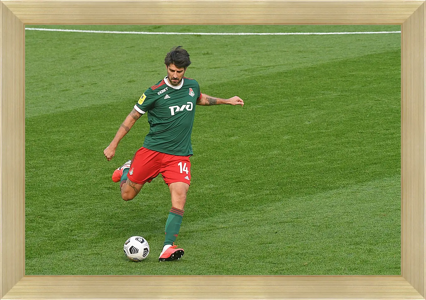 Картина в раме - Ведран Чорлука. ФК Локомотив Москва. FC Lokomotiv Moscow