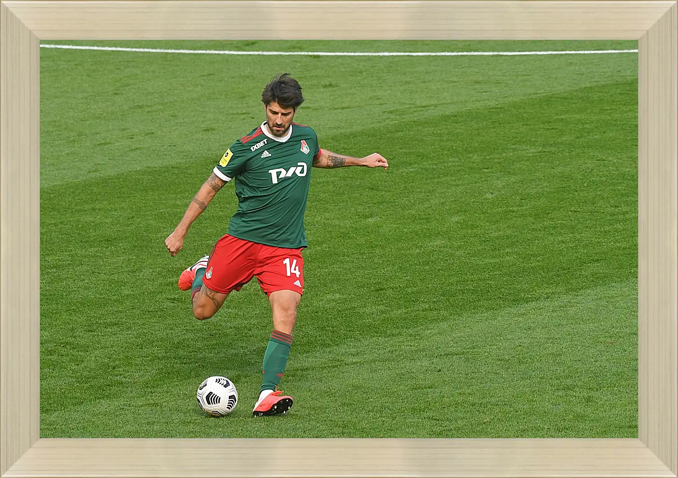 Картина в раме - Ведран Чорлука. ФК Локомотив Москва. FC Lokomotiv Moscow